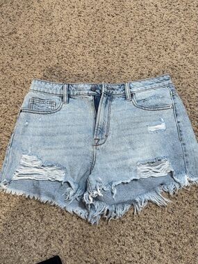 Altar'd State Light Blue Distressed Denim Shorts 100% Cotton